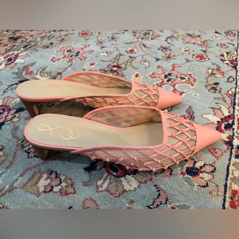 Never Worn! Sam Edelman - NWOT Blush Pink Snyder Mule Kitten Heels - Picture 2 of 9